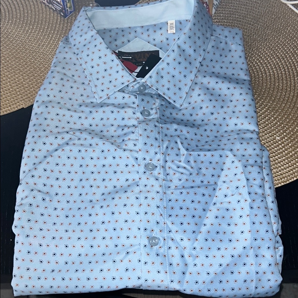 Men's Blue Patterned Shirt 👕 NWT